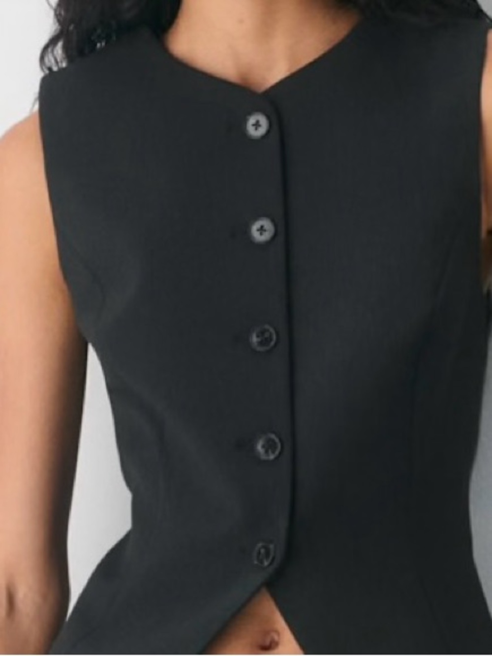 Aritzia Wilfred Sleeveless Black Button-Front Dress Top Size 2